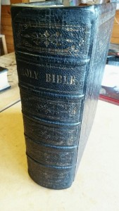 Some before and after shots of a very large family bible repair